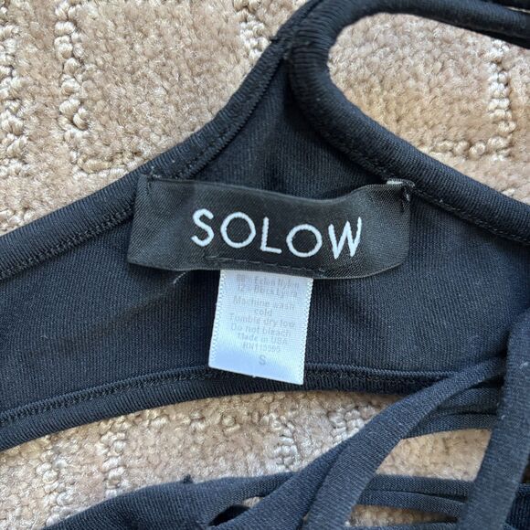 Solow Deconstructed Activewear Bundle Bras (S) Leggings (XS/S) Black Rip Cutout - Picture 3 of 12